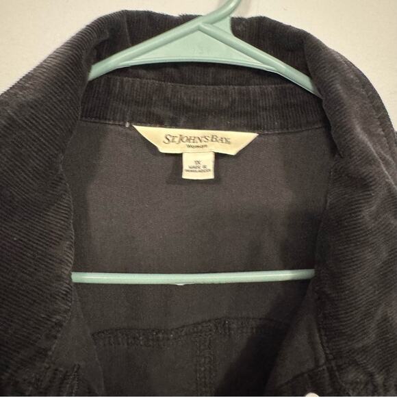 St. John's Bay Woman Black Corduroy Jacket Plus Size 1X Cotton & Spandex - Picture 5 of 7